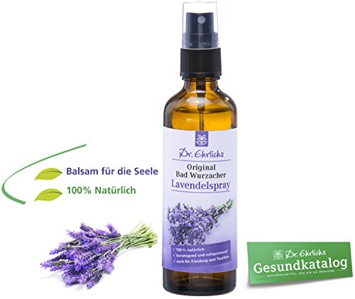 Dr. Ehrlichs Lavendel-Spray 75 ml - unser Raumduft mit natürlichen ätherischen Ölen des echten Lavendel angenehmer Raumspray & Kissenspray für das Kopfkissen als Unterstützung für die Entspannung beim Schlaf - Wohlfühlen Garantiert -