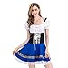 Produktbild VECDY Damen Kleid, Herbst Damen Blaues Bandage Tassel Oktoberfest Kostüm Bayerisches Bier Mädchen Dirndl Kleid Karneval Kleid Exquisite Magd Kleid charmante Faltenrock(Blau,32)