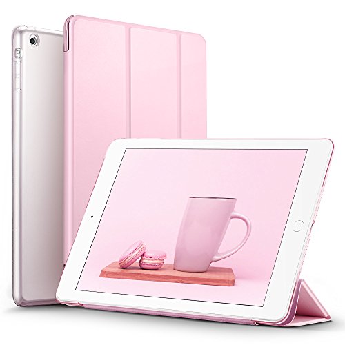 iPad Mini Hülle, ESR® Yippee Series Auto Aufwachen / Schlaf Funktion PU Ledertasche mit Durchschaubar Rückseite Abdeckung Schutzhülle für iPad mini 3/2/1 (Light Rosa)