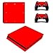Produktbild DOTBUY PS4 Slim Skin Aufkleber Sticker Design Folie schützende Haut Schale für Sony Playstation 4 Slim Konsole und 2 Dualshock Controller (All Red)