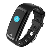 APJJ Fitness-Tracker mit Herzfrequenz-Monitor, Fitness-Watch-Activity Tracker Smart Watch mit Sleep Monitor, Pedometer Watch für Kinder Männer und Frauen,Black