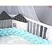 Produktbild Bettumrandung Stoßstange Baby Nestchen 4 Stränge Weben Bettumrandung Kantenschutz Kopfschutz Kinderbett Dekoration 2m/3m (Blau,2m)