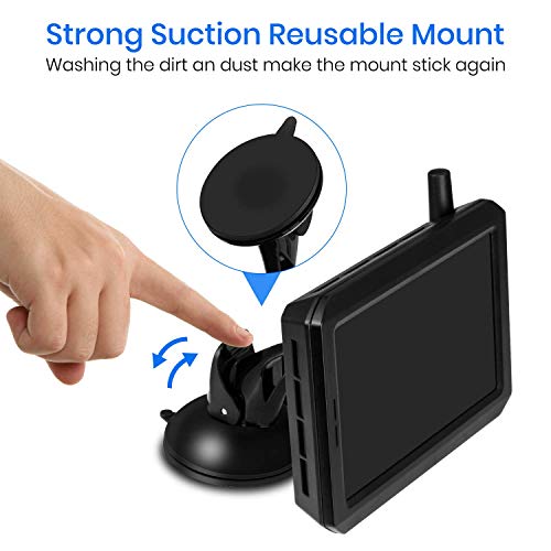 AUTO-VOX W7 Kabellos Digital Rückfahrkamera Set mit 12.7cm LCD-Monitor mit Antenne, eingebautem Funksender, Wireless Einparkhilfe,Wasserdicht IP68-Backup-AutoKamera, Nachtsicht für SUV,Van,KfZ - 8