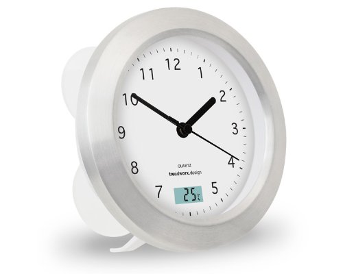 Trendworx 4044 Badezimmeruhr mit Saugnapf und digitalem Thermometer - 4