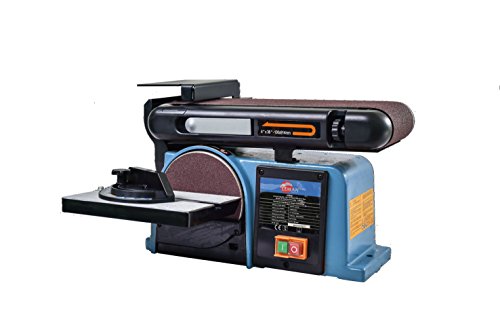 Leman LOPON150 - Lijadora de potencia, disco de lija y banda de lija (diametro 150 mm,  914 x 100mm), 370W