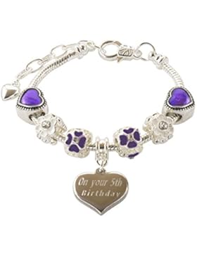 personalisiert & Gravur Kinder Geburtstag Armband mit Geschenk-Box Alter 1–13erhältlich