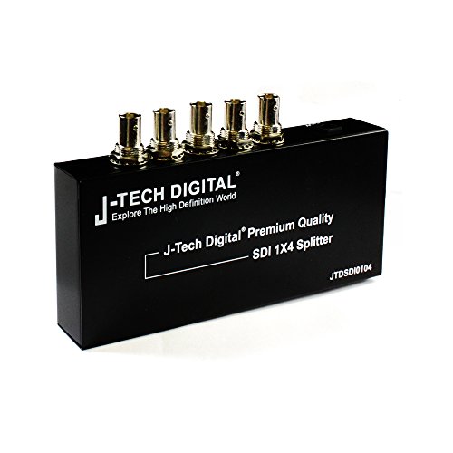 J-Tech Digital SDI Splitter | 1 Input, 4 Outputs | Supports 1320ft. | Compatible with SD, HD, 3G-SDI for Cameras, Monitors