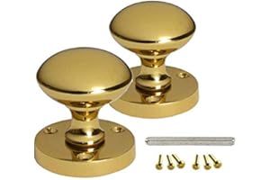 HANDLESTORE Designer Round Mortice Door Knob - Sprung - 3 Colours (Polished Brass)