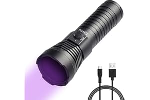 TATTU U3S Torcia UV 365nm Luce Nera Ricaricabile con ZWB2 Filtro 10W Lampada a LED Ultravioletta con cavo di ricarica Micro USB