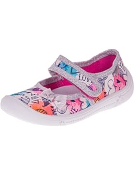 Viggami I.T.G Mädchen Hausschuhe mit Klettverschluss Sara (Weiß/Love, 30)