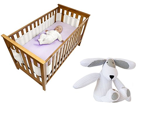 Safe Dreams 4 Sided Cot Wrap & Patch Cot Toy Combo - White