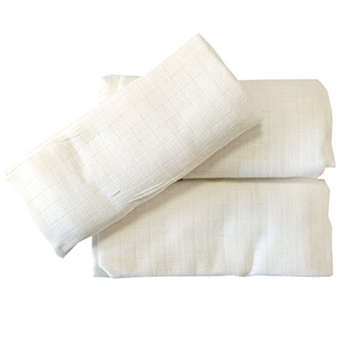 White Baby Cotton Muslin Squares / Face Cloth - Pack of 3 - Soft & Washable