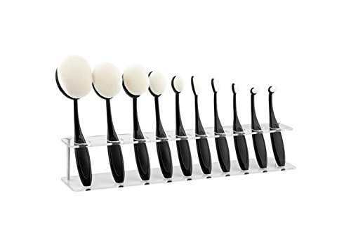 Demarkt 10pcs Toothbrush Style Eyebrow Brush Foundation Eyeliner Pro Makeup Brushes Display Shelf (Sold without Brush)
