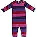 Fred's World by Green Cotton Baby Girls Block stripe bodysuit Footies, Purple (purple 019354201), 3-6 Months (Manufacturer size: 68)