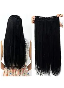 Rukaiyah Hair Extensions And Wigs Womens Girls Clip In Wavy/Straight Hair Extension (Natural Brown) Washable Material, Adjustable Clips, Heat Resisting Korean Material, 22 Inches, and looks Natural