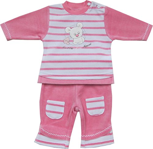 Schnizler Baby Girls Nickinzug Little Miss Mouse  Leisure Suit -  Pink - 56 cm