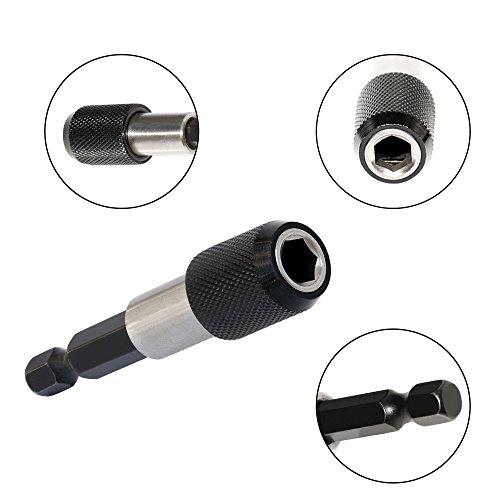 SYCEES 2pcs 1/4″ Sechskantschaft Schnellwechsel-Bithalter Magnetische Bithalter Verlängerungen für Akkuschrauber - 4