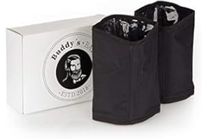 BUDDY´S BAR Buddy's Bar - Confezione da 2 refrigeratori per Bottiglie, Ø 11 cm, H: 18 cm, refrigeratore per Bottiglie di Champagne, Spumante, Vino, Fatto in Nylon Idrorepellente, Nero