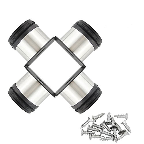 JTDEAL 4 Stück Möbelfüße Edelstahl Verstellbare Möbel Füße Schrankfüße mit Schrauben für Heimwerker Möbel Tisch Schrank, 50*50mm JTDEAL 4 Stück Möbelfüße Edelstahl Verstellbare Möbel Füße Schrankfüße mit Schrauben für Heimwerker Möbel Tisch Schrank, 50*50mm
