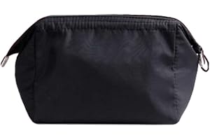 NOVAGO Petite Trousse de Toilette Compacte Pliable, Trousse Maquillage, Pochette cosmétique Style Japonais (Noir)