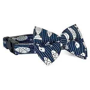 That Dog In Tuxedo Dog Bow Tie Collar Pet Bowtie with Adjustable Dog Collar - Kantha Collection (M-L)