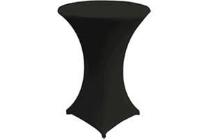 ‎GASTRO UZAL Gastro Uzal Stehtischhusse Stretch Home-Line schwarz 80-85 cm rund Husse für Stehtische Tischhusse überwurf Bistrotischhussen Stretch