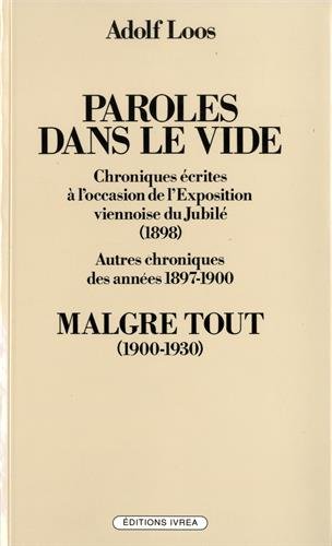 Book's Cover of Paroles dans le vide - Malgré tout