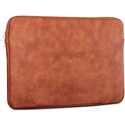 CASEZA „Boston“ MacBook Pro 15 Kunstleder Hülle Braun – Edle PU Leder Tasche Sleeve für das Apple MacBook Pro 15 – – Laptoptasche passt auch für 14 Zoll Laptop / Notebook Modelle – Weich gepolstert - 2