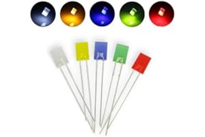 LED Sortiment rechteckig 100 Stück, 20 rot, 20 grün, 20 gelb 20 blau 20 weiß Leuchtdioden LED Licht *elpohl*