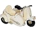 Produktbild Spardose - " Roller / Motorrad mit Seitenwagen / Oldtimer - WEISS " - stabile Sparbüchse aus Kunstharz - Fahrzeug Sparschwein lustig witzig - Beiwagen Modell / Moped - Autos / Reise - Reisekasse Urlaub Reisen - Führerschein / Tankgeld - Italien - Nostalgie Rennwagen