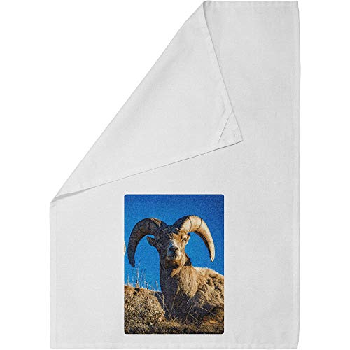 Stamp Press 'Big Horn Sheep' Cotton Tea Towel / Dish Cloth (TW00000889)