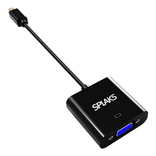 Mini Displayport auf VGA, Splaks Vergoldete Full 1080P Mini DP Mini DisplayPort (Thunderbolt Port Kompatible) zu VGA Adapter Konverter Stecker Kable für Macbook Air/Pro, Microsoft Surface Pro & Pro 2 3 – Mini DP Male to VGA Female - 5