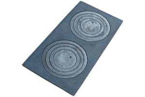 QLS Piano cottura con penetrazione in ghisa grigia, 2 piani cottura in ghisa, 70 x 33 cm