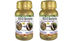 TSR Organic Fertilisers & Pesticides Bio D Bacteria Composting Liquid (125ml + 125ml) Convert Kitchen, Garden, Hotel Waste to Compost