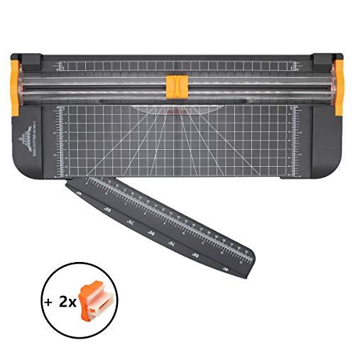 Pachock Cortadora de Papel Titanio 12 inch A4 de Titanio con Automático de Seguridad Salvaguardar y Slide Regla Diseño para Cupón Craft etiqueta de Papel o foto, 2 Cuchillas Included