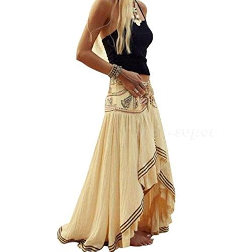 calistous perfekt atmungsaktiv Cool Unregelmäßige Rock lang Maxi Abend Party Beach Unregelmäßige Sundress XL, xl