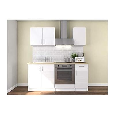 Générique Meuble de cuisine AUCUNE Obi cuisine complete l 180 cm - blanc laque brillant