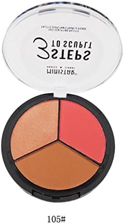 3 colors HIGHLIGHTER Shimmer Compact Highlighting Shimmering Powder + matte Concealer Contour Cream + matte cheek Blush makeup GORGEOUS creamy