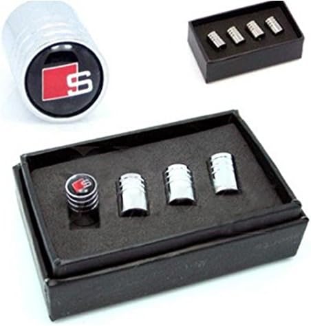 Audi S LINE Valve Dust Caps : Black