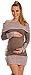 Happy Mama Women's Maternity Bardot Knitted Jumper Dress Pullover Sweater. 913p (Cappuccino, 10/14)