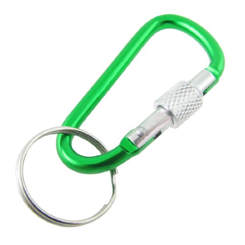 Preisvergleich Produktbild sourcingmap® Grün Alu Karabiner D Haken Ring Federklemme Karabinerhaken Schlüsselanhänger de