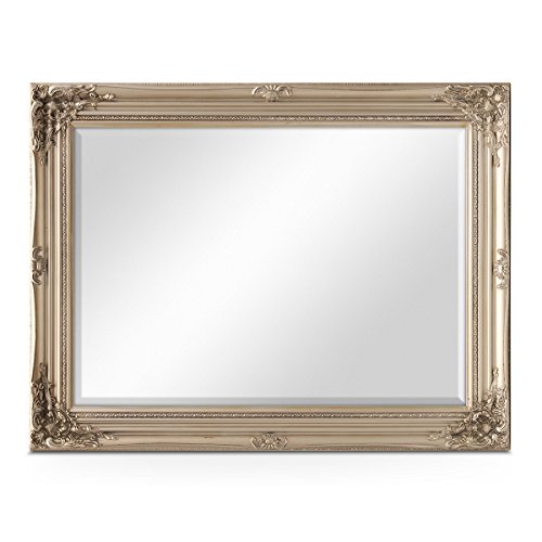Wand-Spiegel im Barock-Rahmen Antik Silber mit Facettenschliff 64×84 cm / Spiegelfläche 50×70 cm - 5