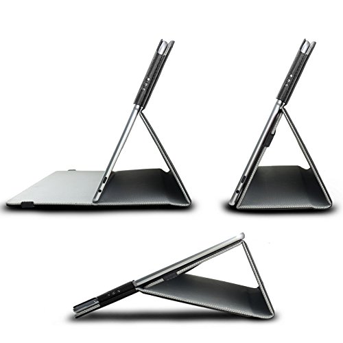 Infiland Samsung Galaxy Tab Pro S 12 Zoll Hülle Case -Slim Fit Folio PU-lederne dünne Kunstleder Schutzhülle Cover Tasche für Samsung Galaxy Tab Pro S SM-W708 30,7 cm (12 Zoll) Tablet-PC(mit Auto Schlaf / Wach Funktion,Tablet und Tastatur sind nicht entgehaltet)(Schwarz) - 5