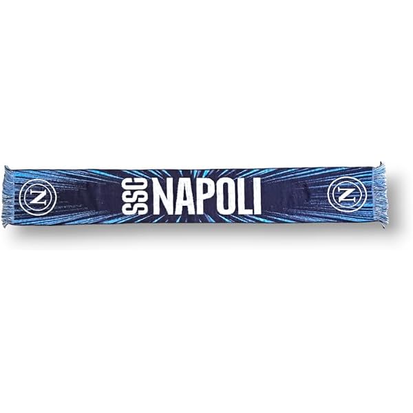 Écharpe Officielle SSC Napoli Jacquard - Écharpe 100% Acrylique Bleu Clair Blanc Bleu Pour Supporters