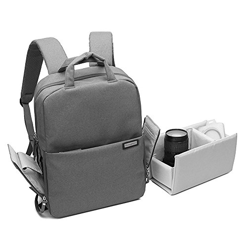 CADEN Mode Multifunktions wasserdicht Pro DSLR Rucksack Kameratasche Fotografie Rucksack, Outdoor Reisetasche für Canon Nikon Sony, genug für 13-Zoll Macbook, Tablette (Grau-04) - 3