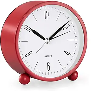 Sapphire India Analog Alarm Clock - 3 Inch Small Clock, Simply Design, Table Clock for Bedroom, Bedside, Desk Watch, Mini Alarm Clock for Heavy Sleepers Kids Girls Boys Students, Battery Operated