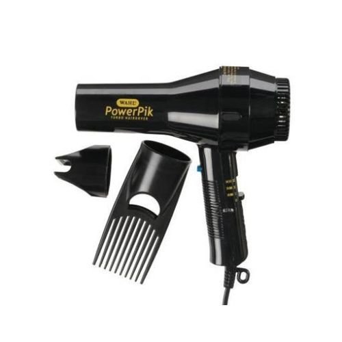 HIGH QUALITY WAHL LIGHTWEIGHT POWERPIK TURBO 1250W HAIR DRYER AFRO PIK COMB NOZZLE