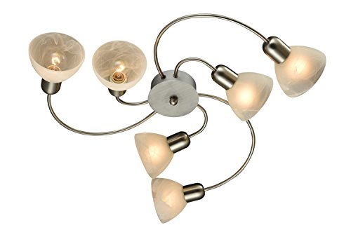 Preisvergleich Produktbild ESTO 42023-6 Deckenleuchte RAMONA Stahl gebürstet 6x40W / E14