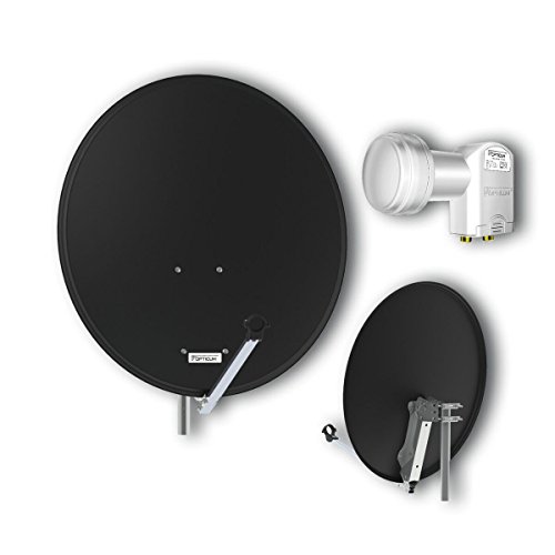 Opticum 9188 de Control de Calidad de la Antena de Aluminio de 80 satélites con Twin LNB - Antracita LTP-04H