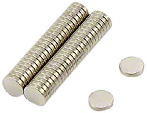 first4magnets f351 - N35-50 5 mm diámetro x 1 mm de grosor N35 imán de neodimio con 0,2 kg tirador (50 unidades)